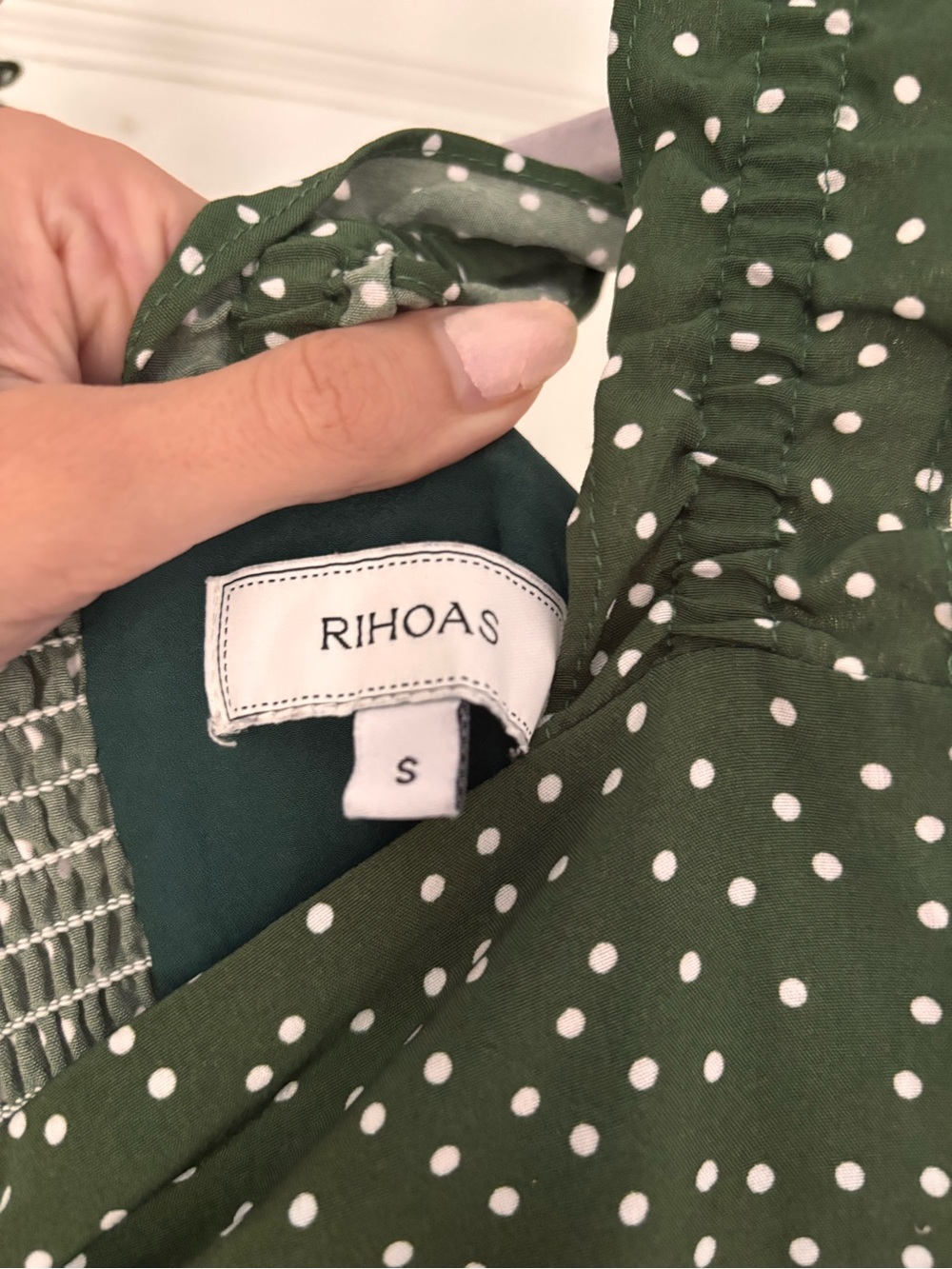 Rihoas Green Polka Dot Midi Dress - Picture 3 of 5